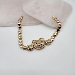 Gold Laminated Teddy Bear Bracelet